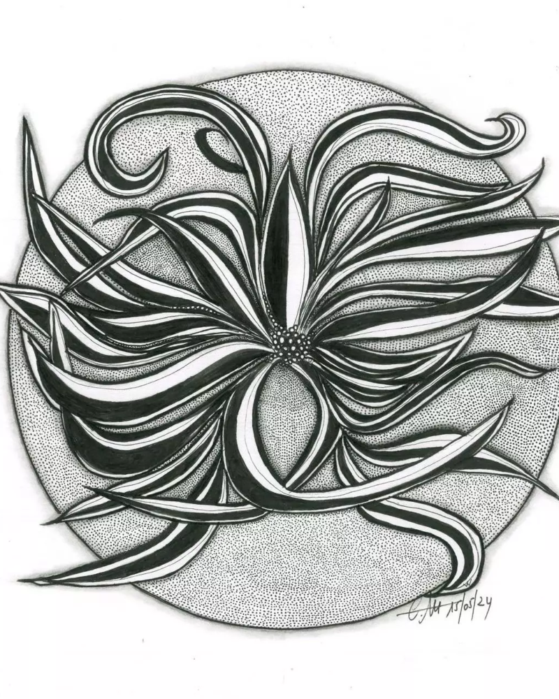 oeuvre abstraite florale