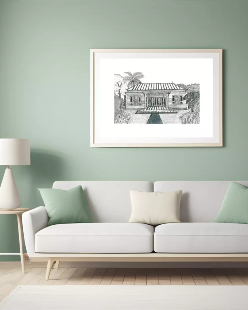 Galerie rue des manguiers avec les arbres